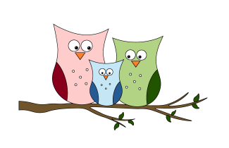 Vauva kaa -tapahtuman pöllöperhe.