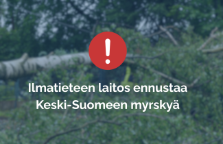 Ilmatieteen laitos ennustaa Keski-Suomeen myrskyä
