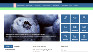 Polku-intran etusivulla näkyy uutiskaruselli, ysivalikko ja ylävalikko.