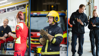 Ensuhoitajia, palomies ja riskienhallinnan henkilöstöä