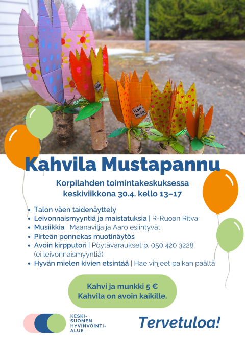 Kahvila Mustapannu avoinna 30.4. klo 13-17.